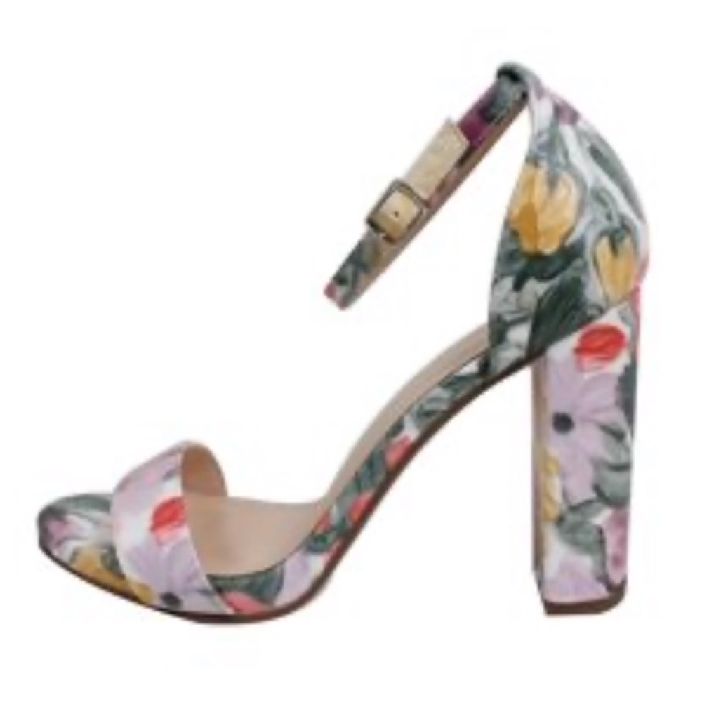 NIB Spring Floral Print Chunky Block Heel Sandal - Picture 5 of 6